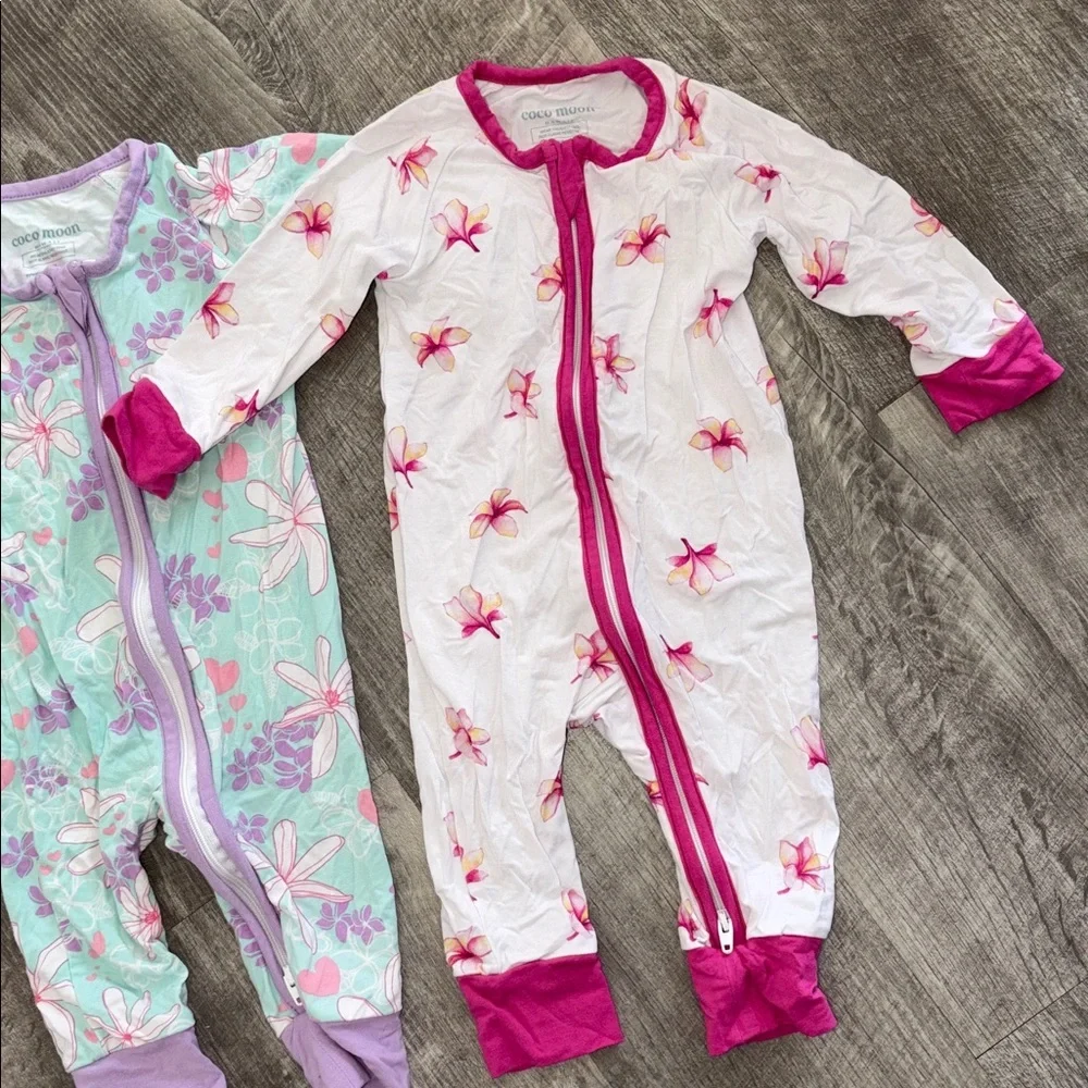 Lot 2 Cocomoon long sleeve baby zip up coveralls 0-3M